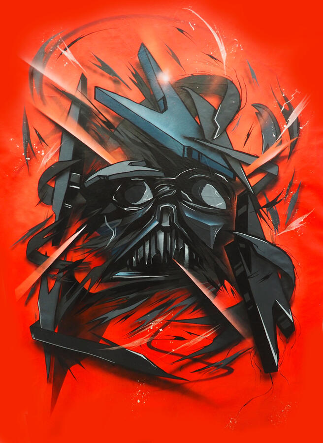 "Vader" - 18" x 24" Acrylic, Spray paint, Airbrush, 2017