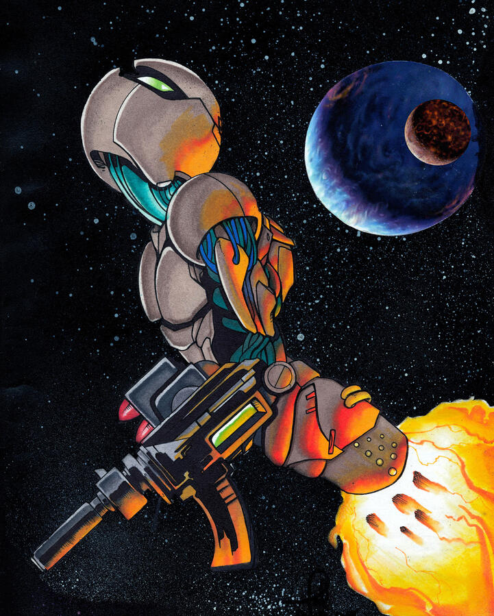 Traditional Illustration, Markers, Spray Paint on Archival Paper